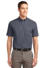 Port Authority Tall Short Sleeve Easy Care Shirt. TLS508 Steel Grey/ Light Stone