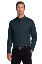 Port Authority Tall Long Sleeve Twill Shirt. TLS600T Classic Navy