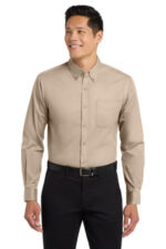 Port Authority Tall Long Sleeve Easy Care Shirt. TLS608 Stone