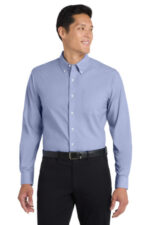 Port Authority Tall Crosshatch Easy Care Shirt. TLS640 Chambray Blue