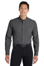 Port Authority Tall Crosshatch Easy Care Shirt. TLS640 Soft Black