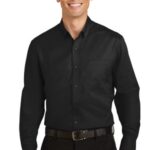 Port Authority Tall SuperPro Twill Shirt. TS663 Black