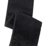 Port Authority Grommeted Tri-Fold Golf Towel. TW50 Black
