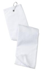 Port Authority Grommeted Tri-Fold Golf Towel. TW50 White