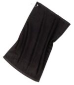 Port Authority Grommeted Golf Towel. TW51 Black