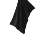 Port Authority Grommeted Microfiber Golf Towel. TW530 Black