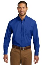 Port Authority Long Sleeve Carefree Poplin Shirt. W100 True Royal