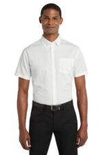 Port Authority Short Sleeve Carefree Poplin Shirt. W101 White
