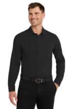 Port Authority Long Sleeve Performance Staff Shirt W401 Black