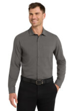 Port Authority Long Sleeve Performance Staff Shirt W401 Graphite