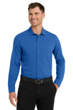 Port Authority Long Sleeve Performance Staff Shirt W401 True Blue