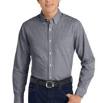 Port Authority Broadcloth Gingham Easy Care Shirt W644 Black/ White