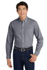 Port Authority Broadcloth Gingham Easy Care Shirt W644 Black/ White