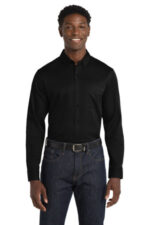 Port Authority Long Sleeve SuperPro React Twill Shirt. W808 Deep Black