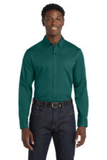 Port Authority Long Sleeve SuperPro React Twill Shirt. W808 Marine Green