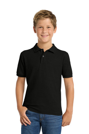 Port Authority Youth Silk Touch Polo. Y500 Black