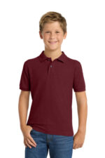Port Authority Youth Silk Touch Polo. Y500 Burgundy