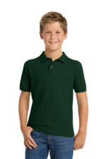 Port Authority Youth Silk Touch Polo. Y500 Dark Green