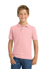 Port Authority Youth Silk Touch Polo. Y500 Light Pink