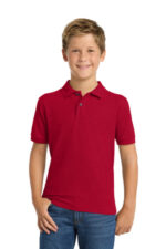 Port Authority Youth Silk Touch Polo. Y500 Red