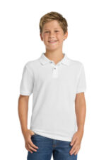 Port Authority Youth Silk Touch Polo. Y500 White