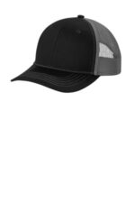 Port Authority Youth Snapback Trucker Cap YC402 Black/ Grey Steel