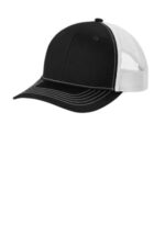 Port Authority Youth Snapback Trucker Cap YC402 Black/ White