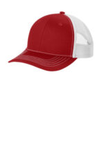 Port Authority Youth Snapback Trucker Cap YC402 Flame Red/ White