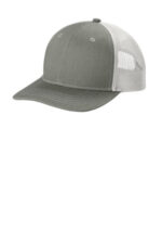 Port Authority Youth Snapback Trucker Cap YC402 Heather Grey/ White