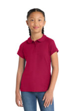 Port Authority Girls Silk Touch Peter Pan Collar Polo. YG503 Red