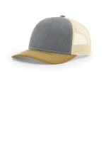 Richardson Trucker Cap 112 Heather Grey/ Birch/ Amber Gold