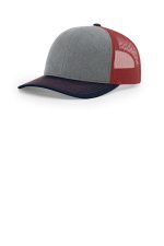 Richardson Trucker Cap 112 Heather Grey/ Cardinal/ Navy