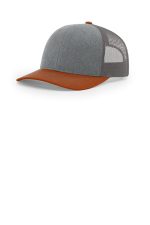 Richardson Trucker Cap 112 Heather Grey/ Charcoal/ Dark Orange