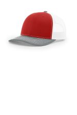 Richardson Trucker Cap 112 Red/ White/ Heather Grey