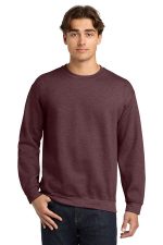 Gildan Heavy Blend Crewneck Sweatshirt. 18000 Heather Dark Maroon