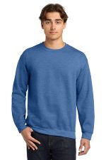Gildan Heavy Blend Crewneck Sweatshirt. 18000 Heather Deep Royal