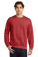 Gildan Heavy Blend Crewneck Sweatshirt. 18000 Heather Scarlet Red