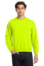 Gildan Heavy Blend Crewneck Sweatshirt. 18000 Safety Green