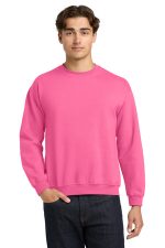 Gildan Heavy Blend Crewneck Sweatshirt. 18000 Safety Pink