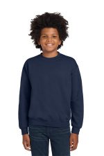 Gildan Youth Heavy Blend Crewneck Sweatshirt. 18000B Navy