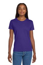 Gildan Women's Ultra Cotton 100% US Cotton T-Shirt. 2000L Purple