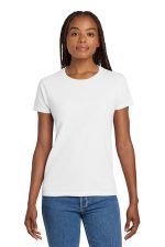 Gildan Women's Ultra Cotton 100% US Cotton T-Shirt. 2000L White