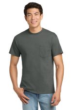 Gildan - Ultra Cotton 100% US Cotton T-Shirt with Pocket. 2300 Charcoal