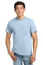 Gildan - Ultra Cotton 100% US Cotton T-Shirt with Pocket. 2300 Light Blue