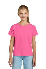 Gildan Youth Light Cotton Tee 3000B Safety Pink