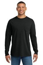 COMFORT COLORS Heavyweight Ring Spun Long Sleeve Pocket Tee. 4410 Black