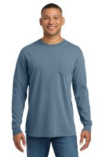 COMFORT COLORS Heavyweight Ring Spun Long Sleeve Pocket Tee. 4410 Blue Jean
