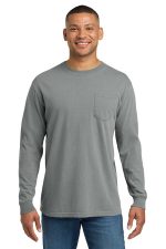 COMFORT COLORS Heavyweight Ring Spun Long Sleeve Pocket Tee. 4410 Granite