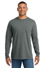 COMFORT COLORS Heavyweight Ring Spun Long Sleeve Pocket Tee. 4410 Grey