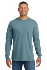 COMFORT COLORS Heavyweight Ring Spun Long Sleeve Pocket Tee. 4410 Ice Blue